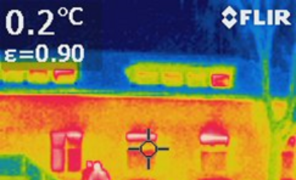 Eine Wärmebildaufnahme eines Gebäudes